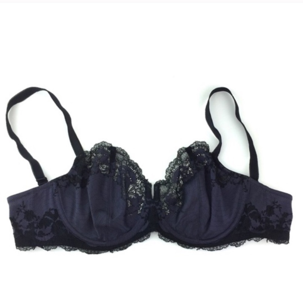 Purple and Black Lace Wacoal Bra